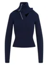Y/project Pinched Shoulder Fitted Sweater In Blue