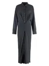 Y/project Y Project Woman Charcoal Stretch Viscose Blend Shirt Dress In Grey