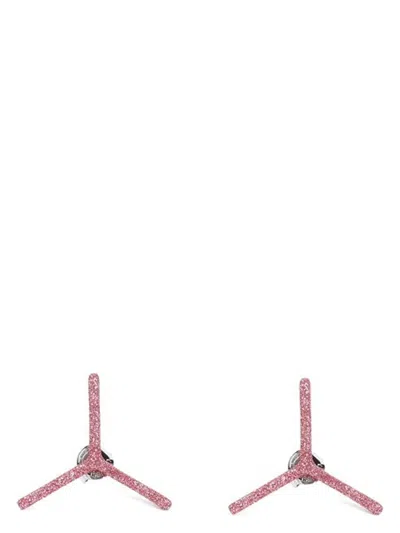 Y/project Women's Silver Mini Y Earrings In Pink & Purple