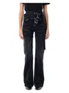 Y/project Bootcut Jeans With Criss-cross In Faded Black