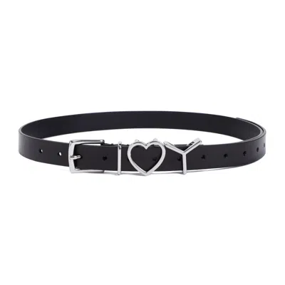 Y/project Women's  Y Heart 25mm Belt In Black