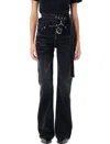 Y/project Faded Effect Jeans With Wrap Belt 23cm In Black