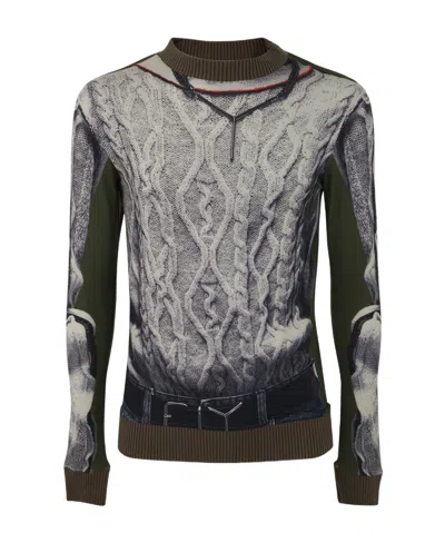 Y/project X Jean Paul Gaultier Trompe L'oeil Sweatshirt In Black