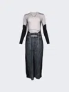 Y/project White & Navy Jean Paul Gaultier Edition Trompe L'oeil Maxi Dress In Multi