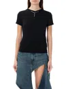Y/project Black Stretch Jersey Y Chrome Baby Tee In Black