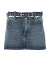 Y/project Denim Skirt With Hollow Belt In Blue