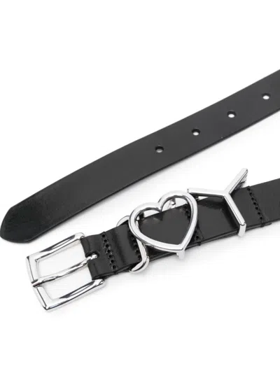 Y/project Y Heart Belt Woman Black In Leather