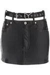 Y/project Y Project Y Belt Faux Leather Mini Skirt Women In Black