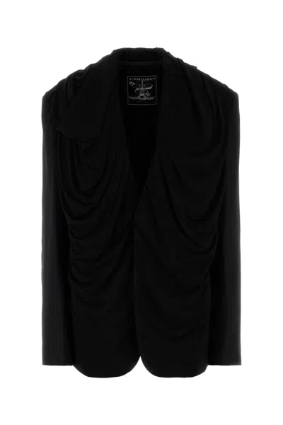 Y/PROJECT Y/PROJECT BLACK STRETCH TWILL OVERSIZE BLAZER