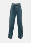 Y/project Buttoned Jeans In Evergreen Vintage Blue