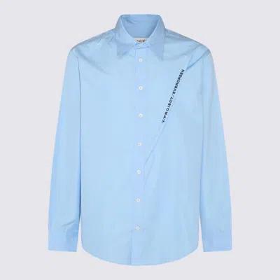 Y/project Light Blue Cotton Shirt In Sky Blue