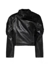 Y/project Brown Collapsed Shoulder Faux-leather Jacket In Dark Brown/black