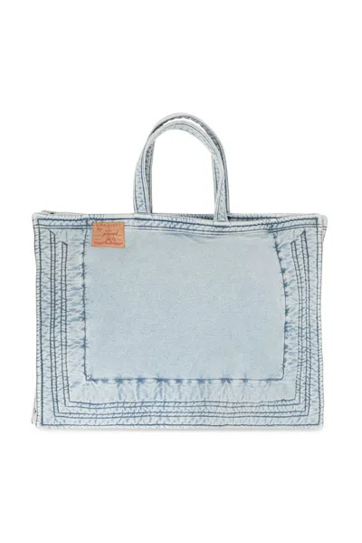 Y/project Denim Tote Patch In Blue