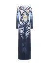 Y/project Jpg Bondage Jersey Long Dress In Blue