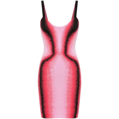 Y/project Gradient Knit Mini Dress In Pink