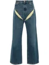 Y/project Men Evergreen Cut-out Jeans In Blue