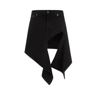 Y/project Black Evergreen Cut-out Denim Mini Skirt