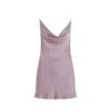 Y/project Mini Satin Slip Dress With Spaghetti Straps In Pink