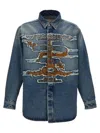 Y/project 'parisian Patchwork Distressed Embroidered Shirt' In Blue