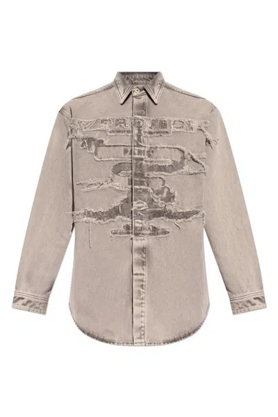 Y/project Evergreen Paris Best Patch Shirt In Grey