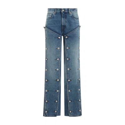 Y/project Evergreen Snap Off Faded Effect Jeans In Blue