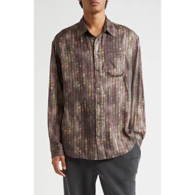 Y/PROJECT Y/PROJECT FLORAL STRIPE BUTTON-UP SHIRT