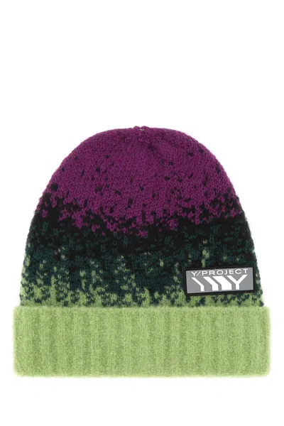 Y/project Green Gradient Beanie In Green / Purple