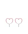 Y/project Two-toned Heart-shape Drop Earrings In Multicolor
