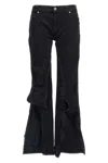 Y/project Leather Patch Belt Loop Distressed Jeans In Black