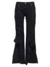 Y/project Leather Patch Belt Loop Distressed Jeans In Black