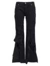 Y/project Leather Patch Belt Loop Distressed Jeans In Black