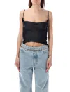 Y/project Cowl Neck Hook And Eye Top With Adjustable Straps For Women In Black