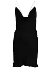 Y/project Black Invisible Strap Minidress In Black