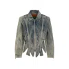 Y/project Tudor Zip Denim Jacket In Blue
