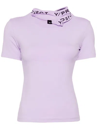 Y/project Purple Triple Collar T-shirt In Pink & Purple