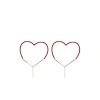 Y/project Two-toned Heart-shape Drop Earrings In Red/silver