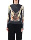 Y/project Black Printed Long Sleeve Top In Black