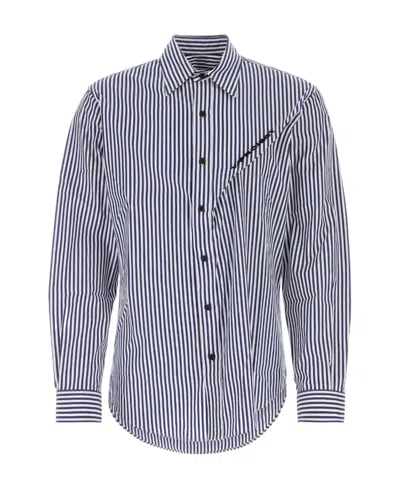 Y/PROJECT Y/PROJECT LOGO EMBROIDERED STRIPED POPLIN SHIRT