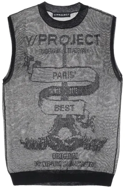 Y/project Logo Intarsia Knitted Semi In Black
