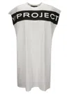 Y/PROJECT Y/PROJECT LOGO PRINTED SLEEVELESS MINI DRESS