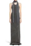 Y/project Gray Multiscarf Maxi Dress In Grey