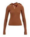 Y/project Long-sleeved Top With Pin In Brown