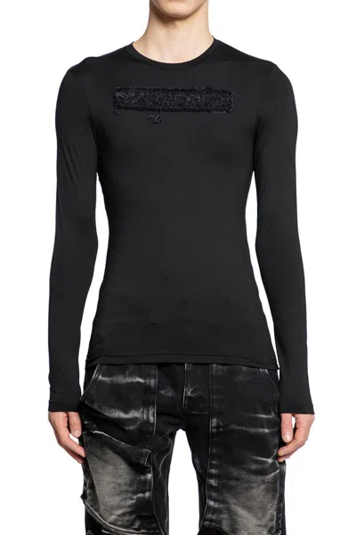 Y/project Logo Patch Second Skin Distressed T-shirt In Black