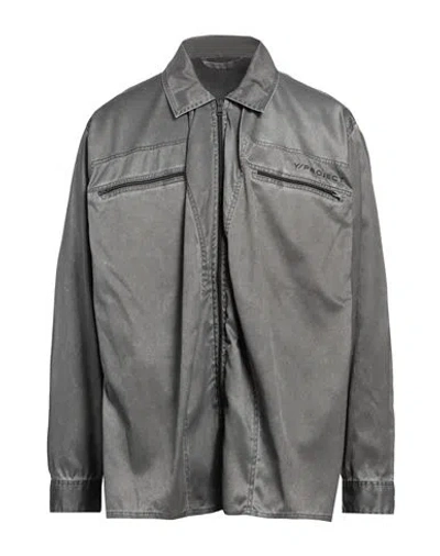 Y/project Man Shirt Charcoal Size S Polyamide, Polyurethane In Grey