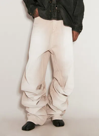 Y/project Draped Cuff Jeans In Beige