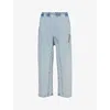 Y/PROJECT Y/PROJECT MEN'S ICE BLUE PINCH LOGO-EMBROIDERED WIDE-LEG ORGANIC-DENIM JEANS