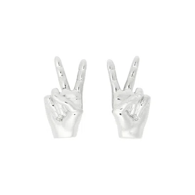 Pre-owned Y/project Mini Peace Earrings 'silver'