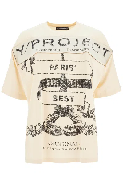 Y/project T Shirt Paris' Best Con Velcro In Neutro
