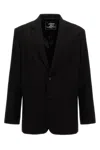 Y/project 'structured Shoulders Logo Embossed Blazer'
