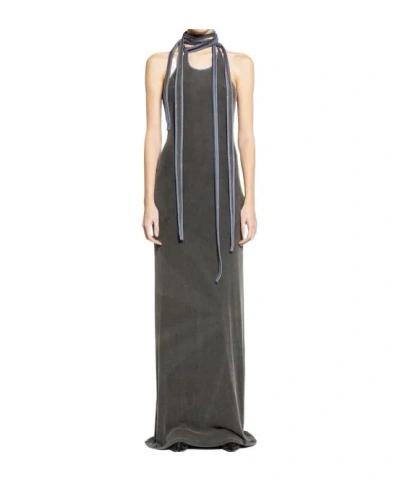 Y/PROJECT Y/PROJECT SCARF DETAILED KNITTED MAXI DRESS
